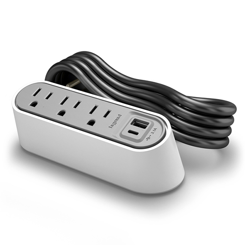 3 AC 15 A Current 6 ft Cord Chief Desktop Power Center Certified Refurbished 2 x USB 2 USB-A 3 x AC Power White Desktop White 