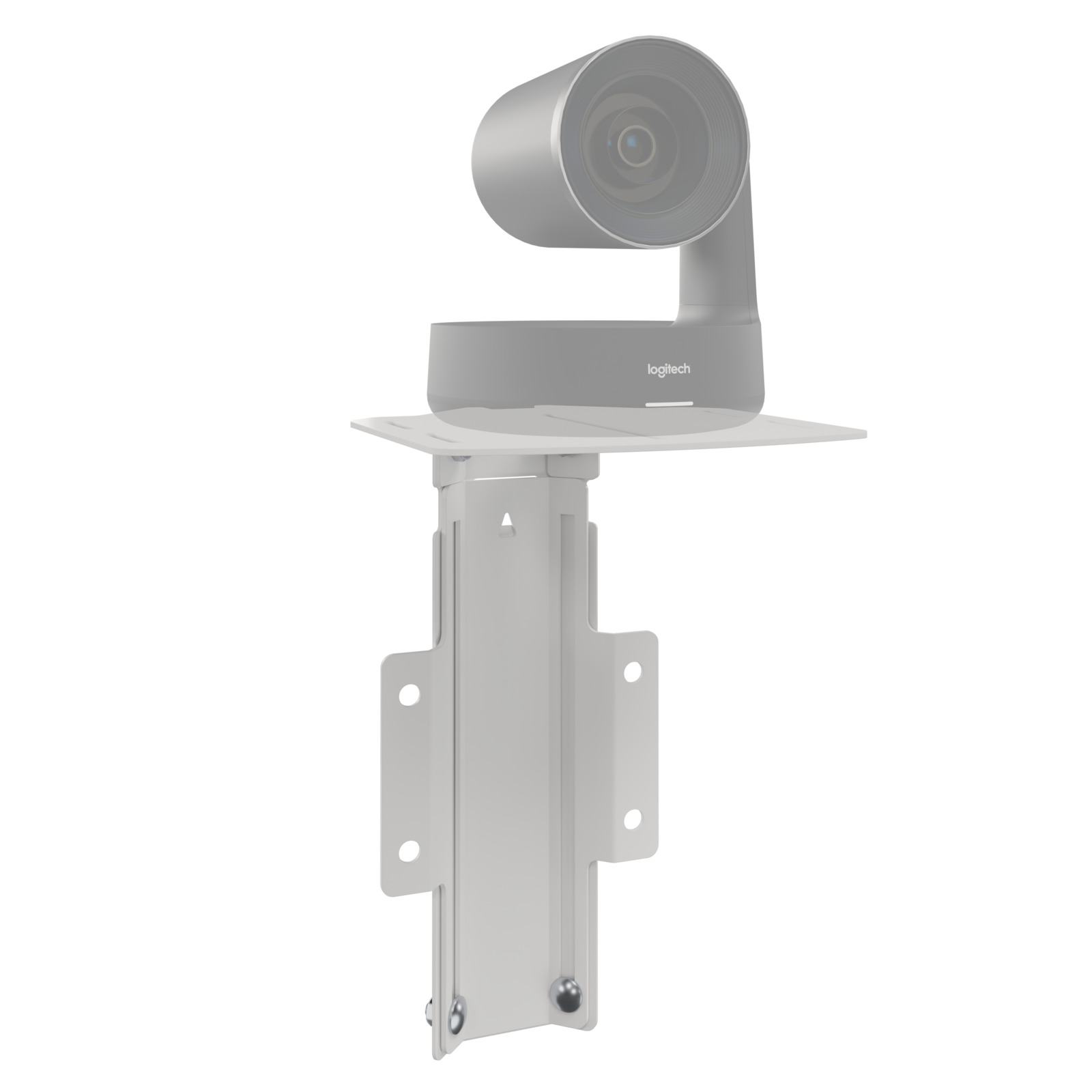 White Voyager Cart Camera Shelf Accessory with Ghosted Camera