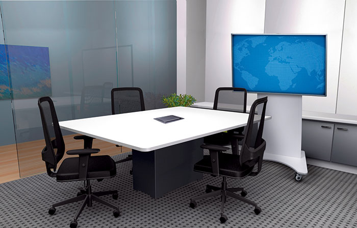 Middle Atlantic Cart in a conference room.