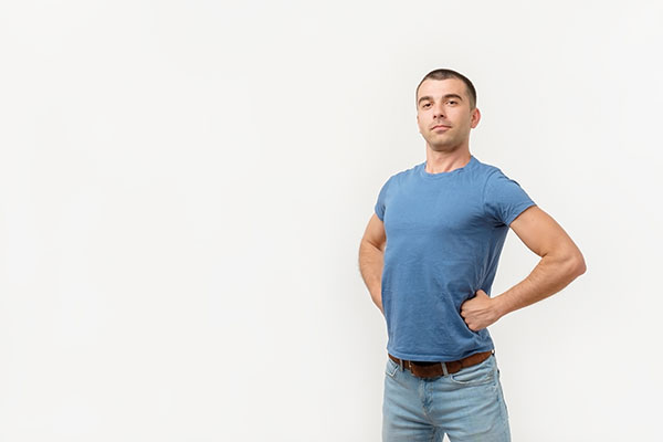 Man doing a superhero pose