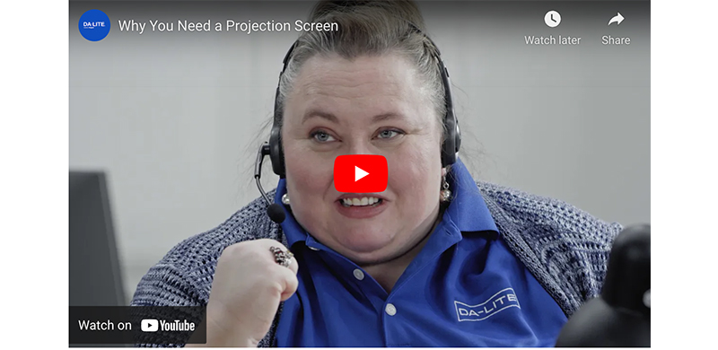 Still from video on why you should use projection screens