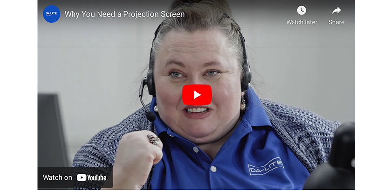 Still from video on why you should use projection screens