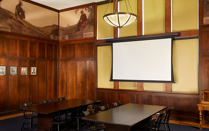 Agility Screen Lowered in a classroom