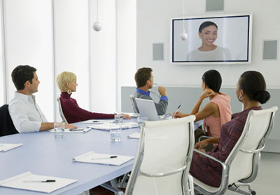 Ceiling mics in a conference room.