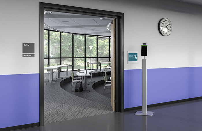 Tablet Stand outside lecture hall.