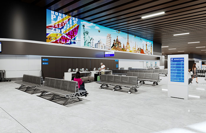 Airport digital signage