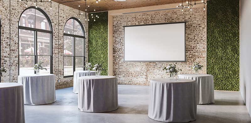 Event Space with Tensioned Advantage with SightLine Projection Screen
