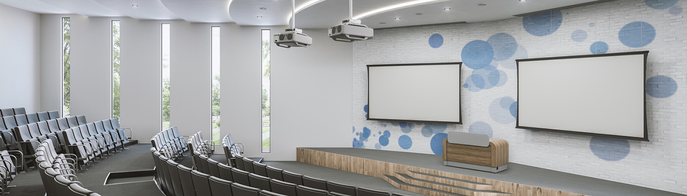 Auditorium with Tensioned Advantage with SightLine Projection Screen