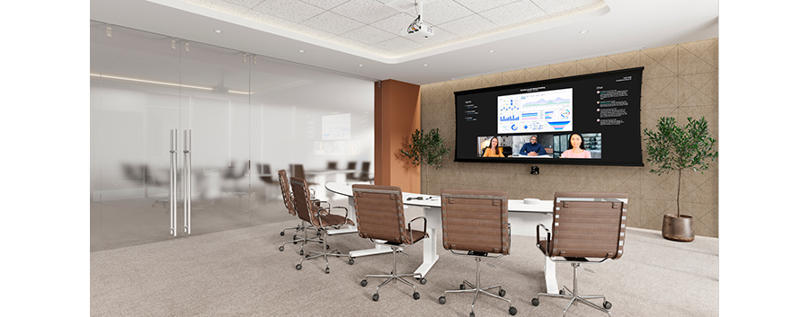 DescenderPro with SightLine Cable Drop in a Conference Room