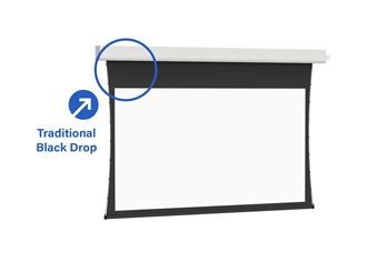 Tensioned Advantage projection screen with blackdrop.