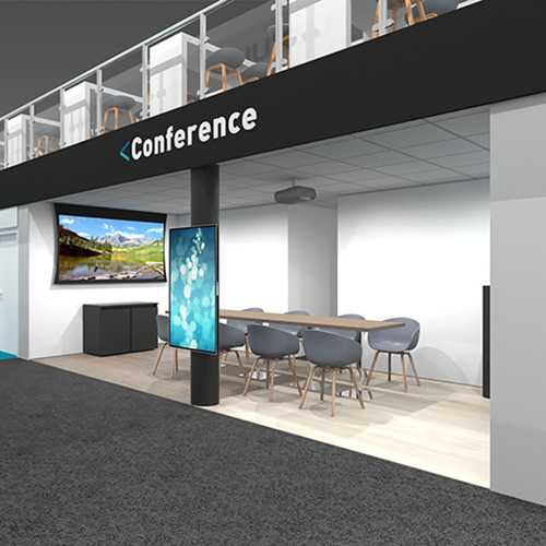 Section of the ISE 2020 booth design.