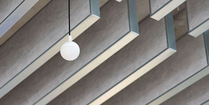 Ceiling microphone in a classroom