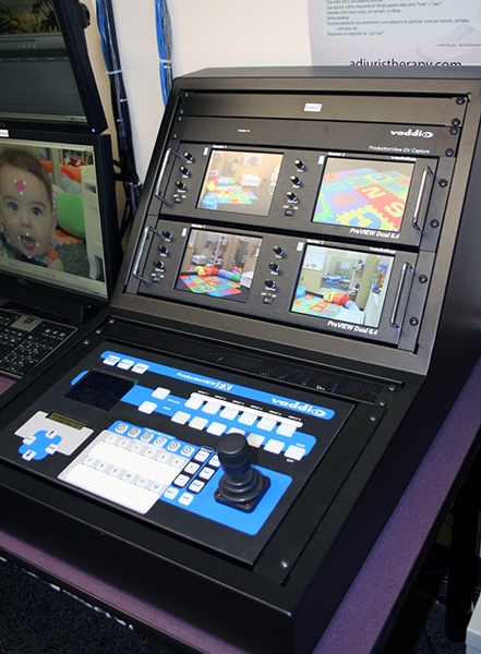 Close up of PreVIEW Dual 6.4 LCD SD Rack Mount Monitor