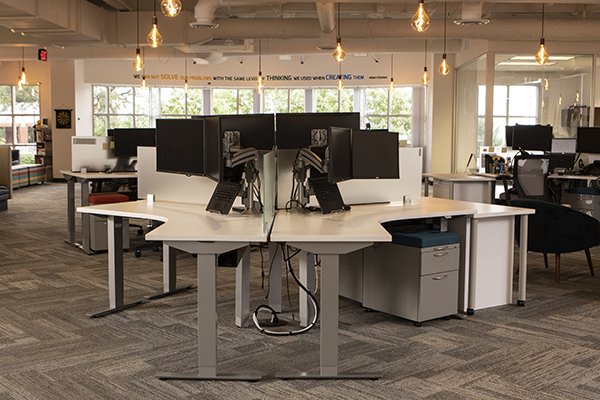 Workstation pod with Chief monitor mounts