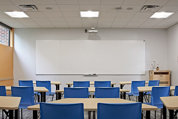 Classroom with IDEA screen at the front