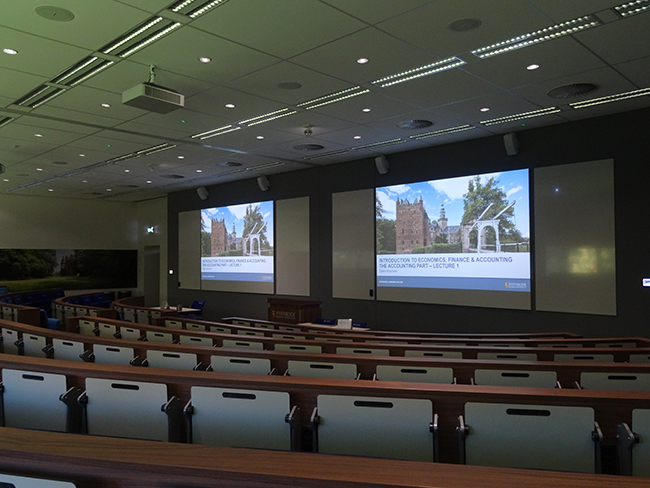 Lecture room with two screens
