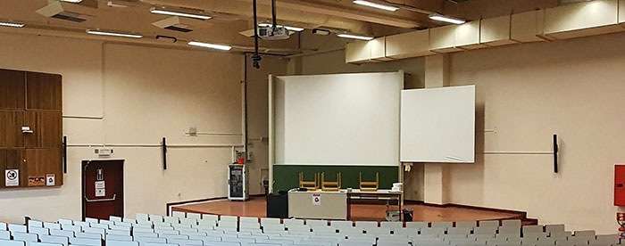 Presentation stage in an auditorium