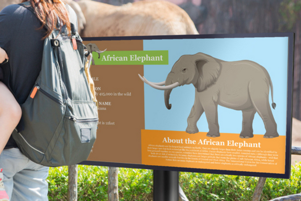 Outdoor digital signage stands can help inform visitors outside.
