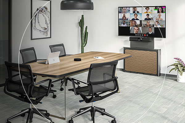 A medium conference room can be quickly set up with Tempo from Chief.