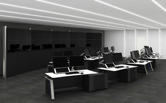 X-type application shot in a control room