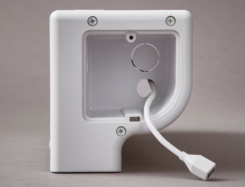 Close up of battery option usb cord