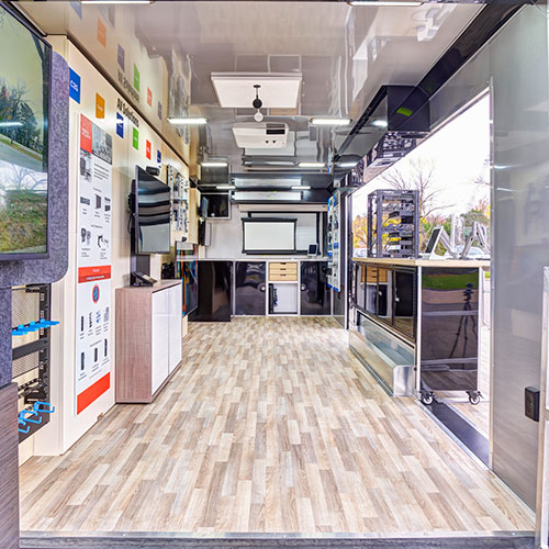 AV solutions from Legrand AV loaded on a trailer