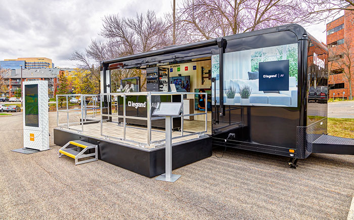 Roadshow trailer with AV solutions for digital signage, education and hybrid workforce