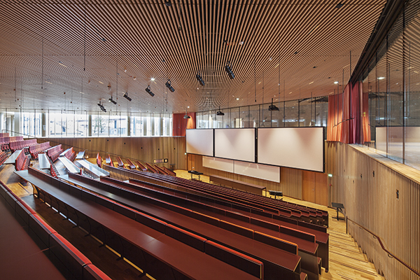 Auditorium with screens
