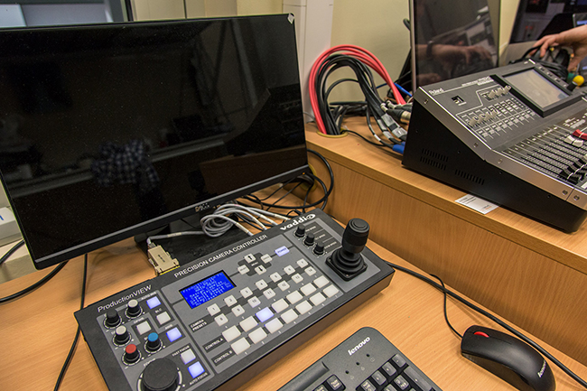 Vaddio ProductionVIEW solution on a desk