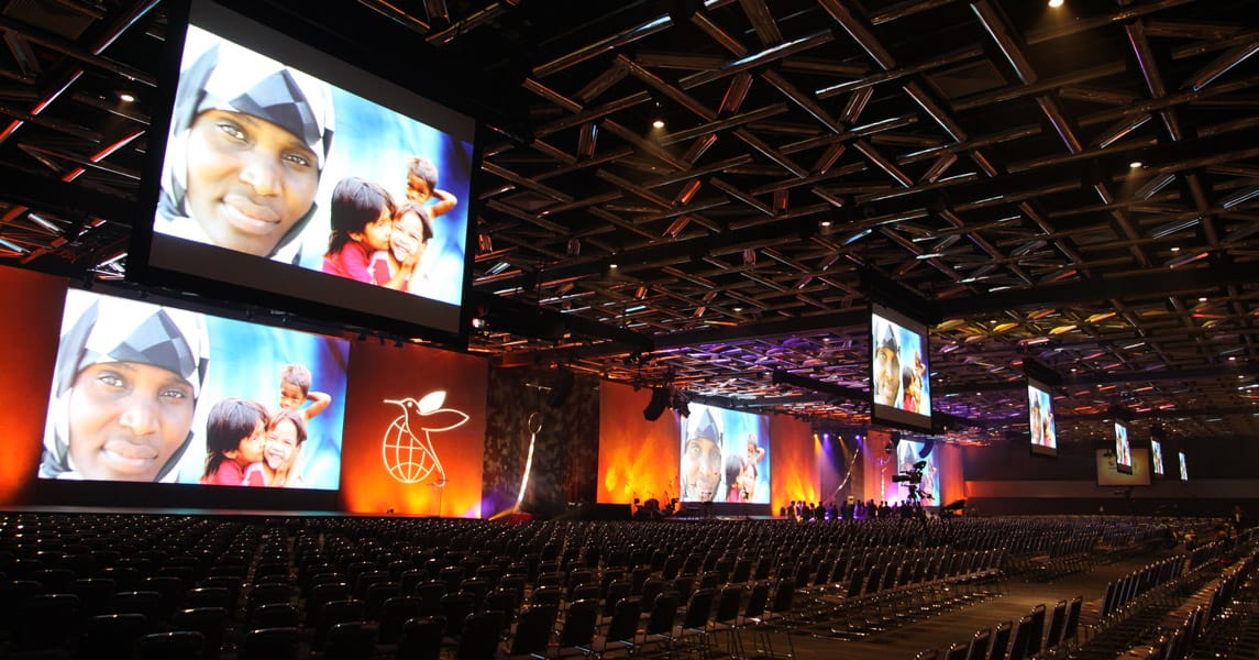 Da-Lite screens in an auditorium