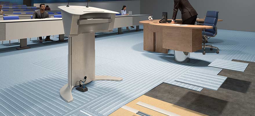 Connectrac Lectern in a lecture hall. 