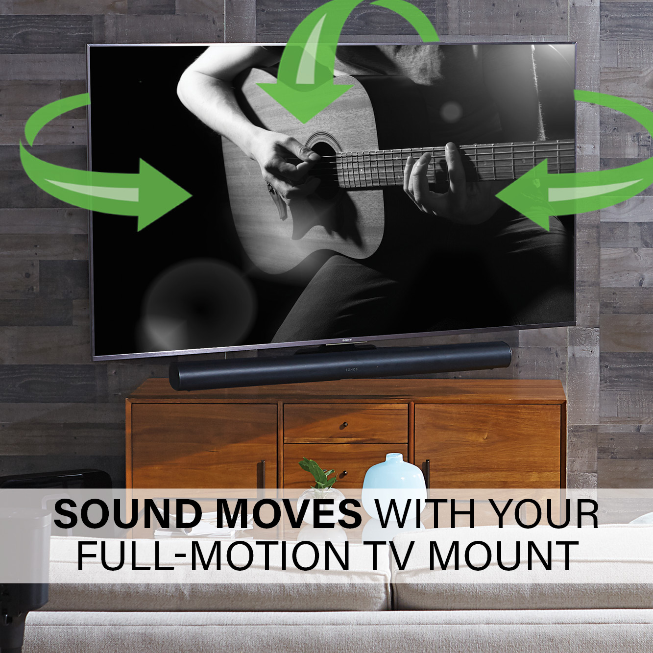 SANUS Soundbar TV Mount Designed for Sonos Arc Sound bar Legrand AV