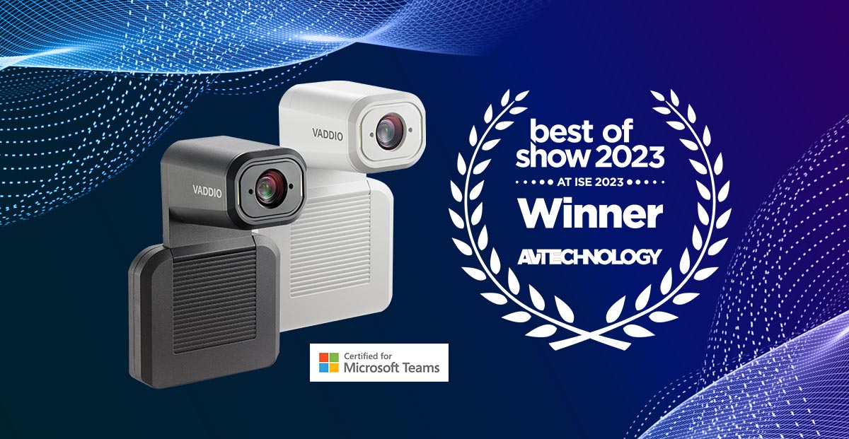IntelliSHOT camera certified for microsoft teams with best of show award badge
