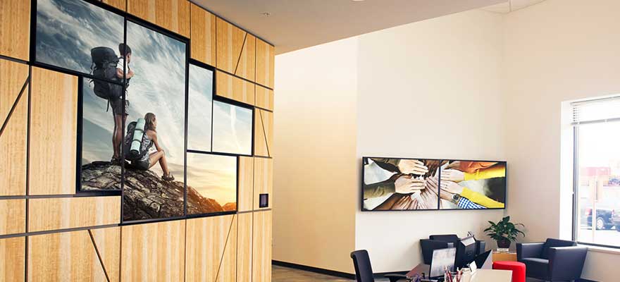 Corporate lobby video wall.