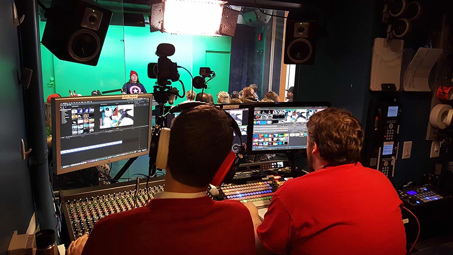 Control booth for in-house television program at Children’s Hospital